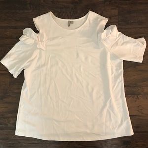 Cold shoulder ruffle top